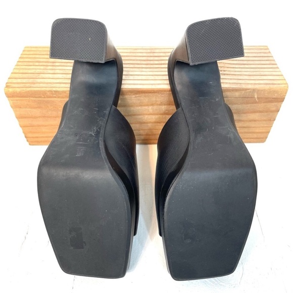 Jeffrey Campbell Caviar Platform Slide Open Toe Black Heeled Mules 9 goth punk - Picture 6 of 7